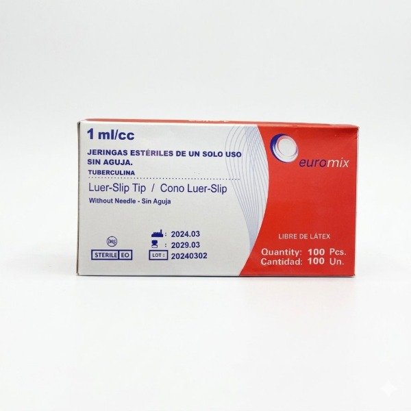 Producto - Jeringa Sin Aguja Para Tuberculina Caja X100 Euromix Esteril