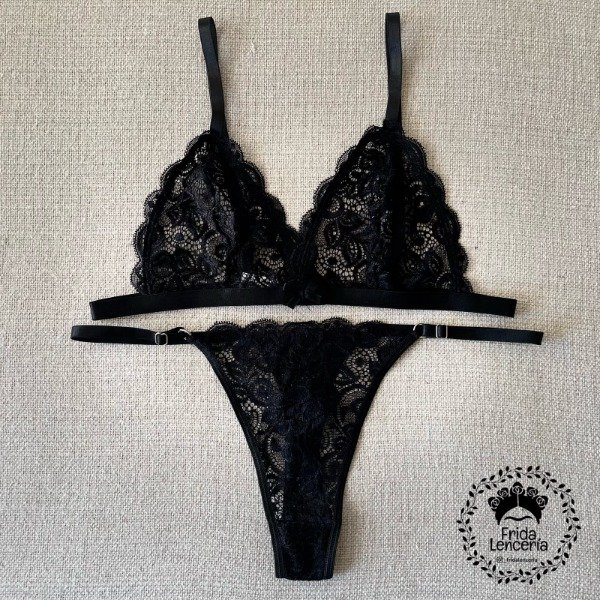 Producto - Conjunto Encaje Lady s/ armar Negro - 0