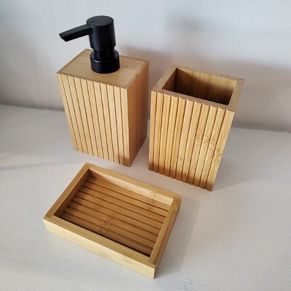 Producto - Set de baño Bambú 3 Piezas