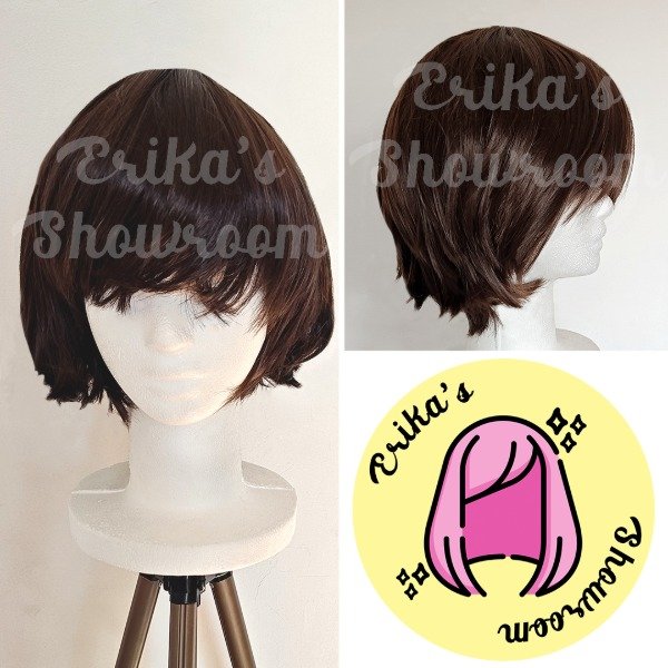 Producto - Peluca corta desmechada con flequillo negro 2