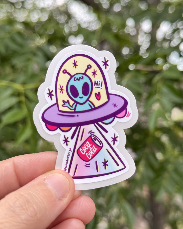 Producto - STICKER humor kawaii OVNI
