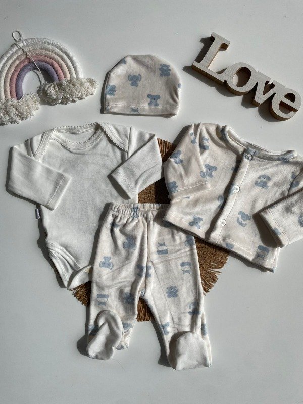 Producto - AJUAR 4 PIEZAS PLUSH OSITOS - COD 1172