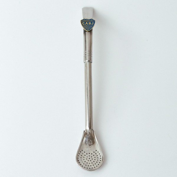 Producto - BOMBILLA PICOLORO ACERO INOX C/ ALPACA - CON ESCUDO DE BOCA EN BRONCE