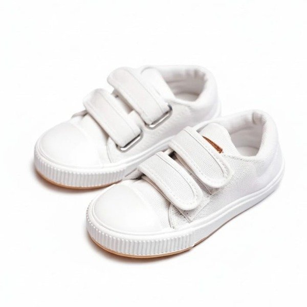 Producto - ZAPATILLA DE LONA CON VELCRO blanco (livianas- flexibles)