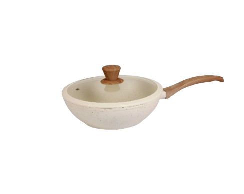 Producto - WOK C/TAPA INDUCC GRANITO MGO SILICONA 26CM