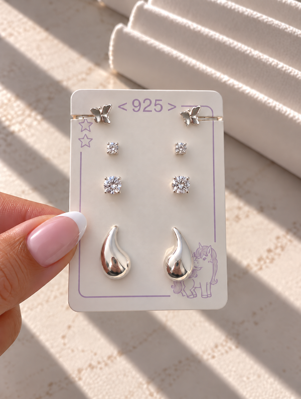 Producto - TRÍO AROS DE PLATA Y CUFF 0030 - 1
