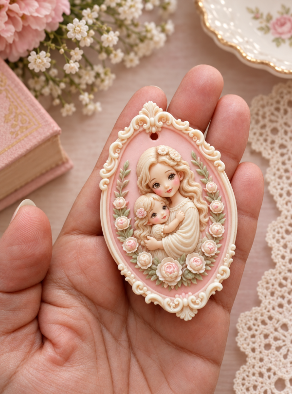 Producto - Molde silicona Tag vintage mamá e hija - 0