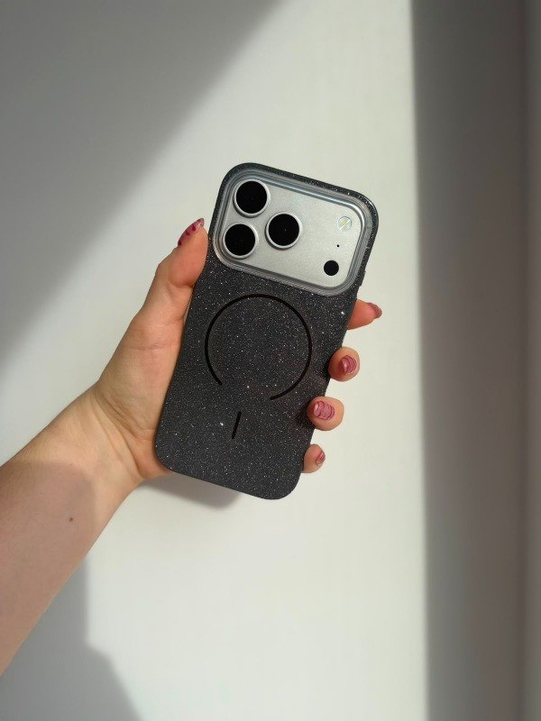 Producto - Case magsafe brillantina negro