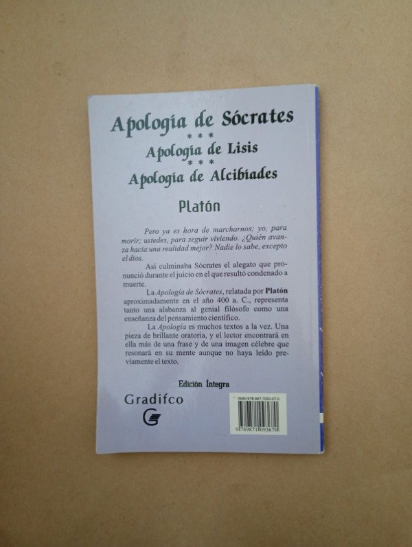Producto - Apología de Sócrates / de Lisis / de Alcibíades - Platón - Gradifco 2007 - 1