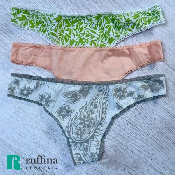 Producto - Pack x3 colaless de algodón VINTAGE (talle 3)- Art. 4071F
