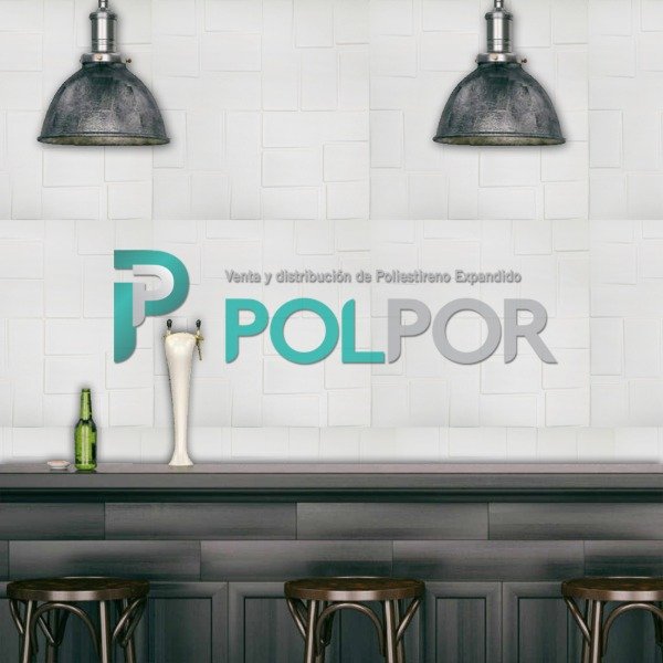 Placa de Pared Auto-adhesiva Decowall 3D Abstracto Blanco - Polpor