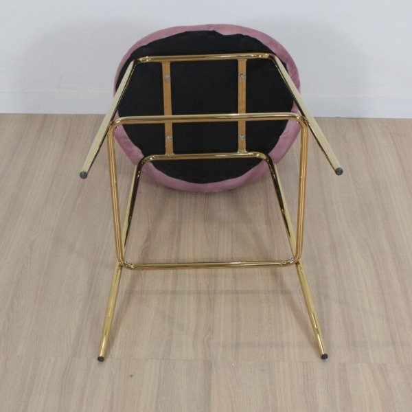 Producto - BANQUETA PRINCE ROSA PATA DORADA - 5
