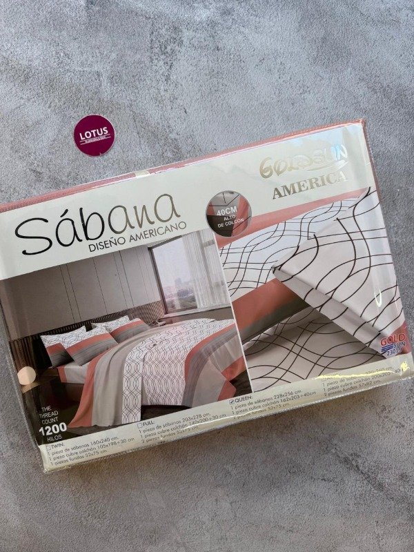 Producto - Sábanas Queen Diseño Rosa viejo