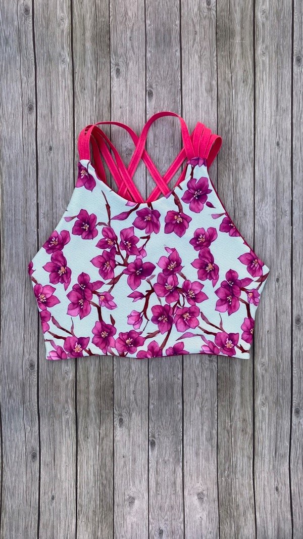Top casiopea reversible colección flor de ciruelo
