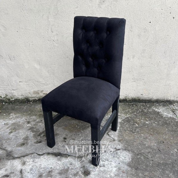 Producto - Silla capitoné negra