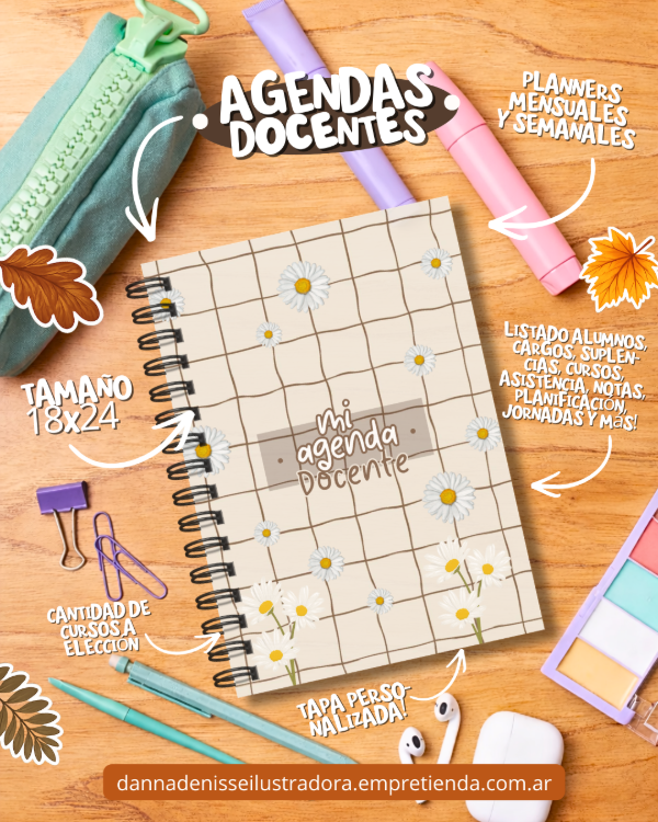 Producto - AGENDA DOCENTE C/ FECHAS 2026 - Tapa Personalizada