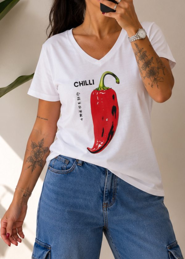 Producto - Remera de algodón blanco (Chilli)