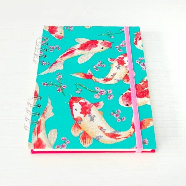 Producto - Cuaderno con Tela de Oriente - Pez Koi