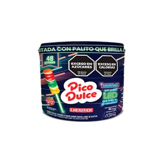 Producto - Chupetín Pico Dulce LED Pote x48unid (Lheritier)