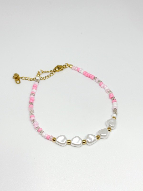 Producto - Pulsera acero dorado perlas