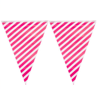 Producto - BANDERIN TRIANGULO RAYADO FUCSIA X1U