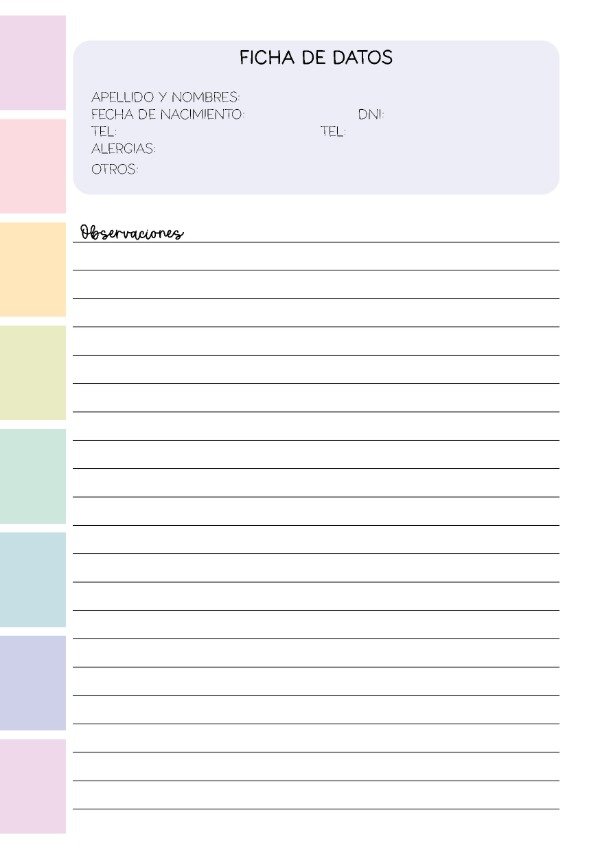 Producto - REPUESTO INTELIGENTE PLANILLA DATOS/OBSERVACIONES ALUMNOS - 1