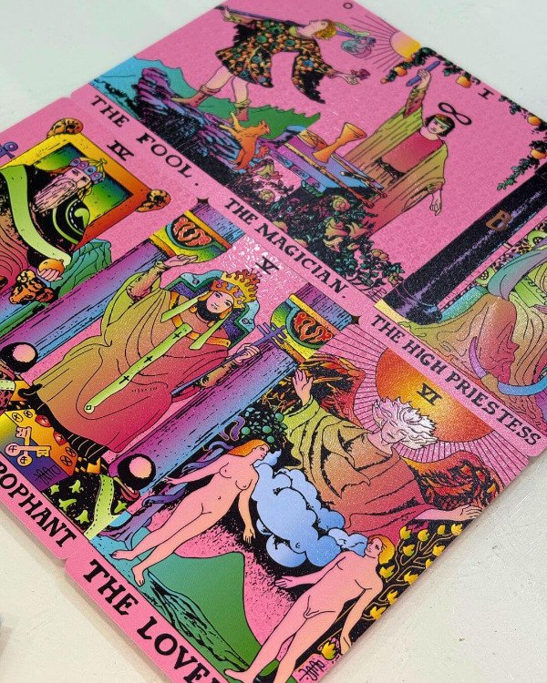 Producto - Tarot Rider waite Foil Rosa sin bordes a prueba de agua
