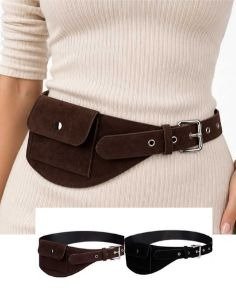Producto - Cinturón de gamuza c/bolsillo choco