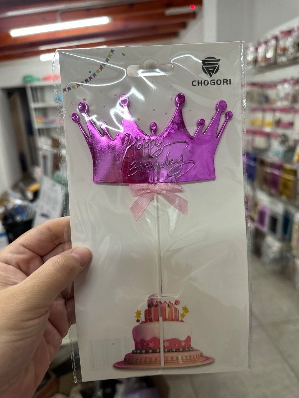 Producto - TP CORONA FELIZ CUMPLEAÑOS METALIZADO FUCSIA 3D