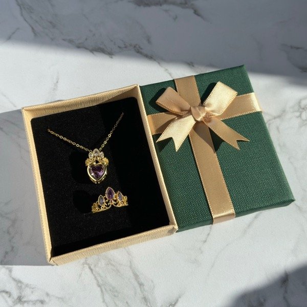 Producto - Estuche para Anillo y Collar: Con moño