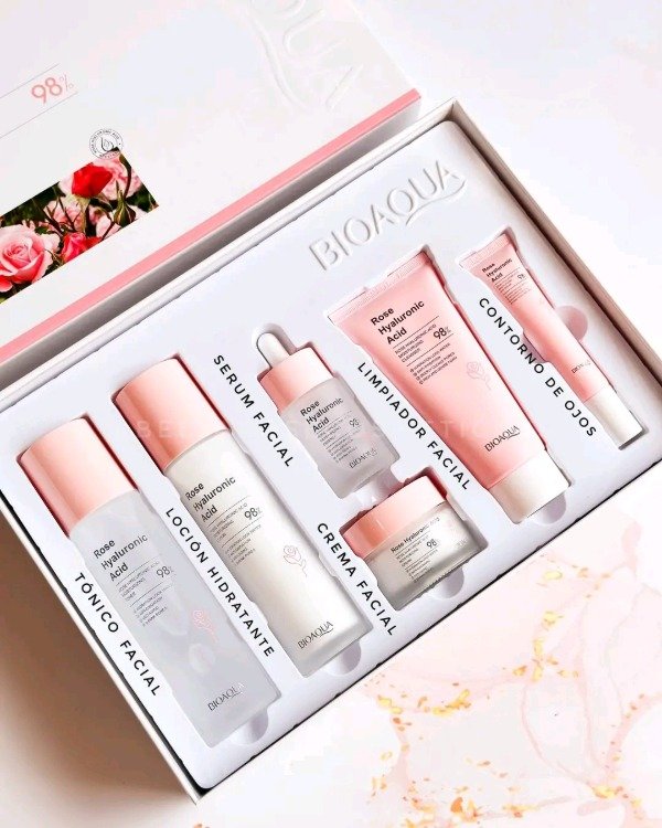 Producto - Kit facial bioaqua rose acido hialurónico