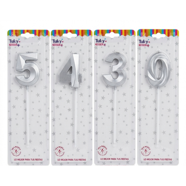 Producto - Velas  diamante  plata plástica