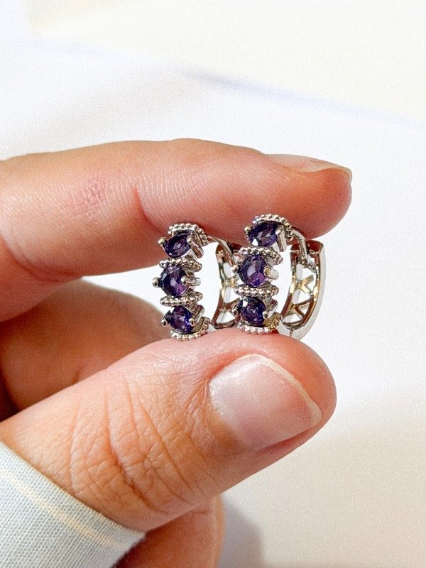 Producto - Argolla tres cubic violeta-acero quirúrgico