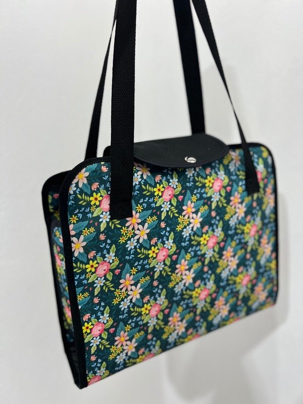 Producto - Bolso carpeta docente Floreado azul