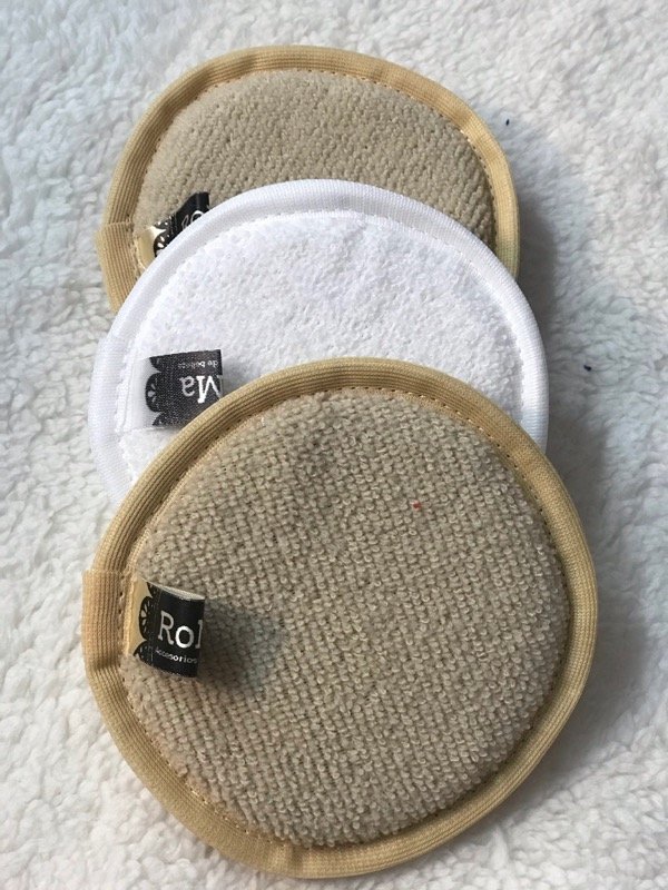 Producto - Pads de toalla microfibra beige con blanco