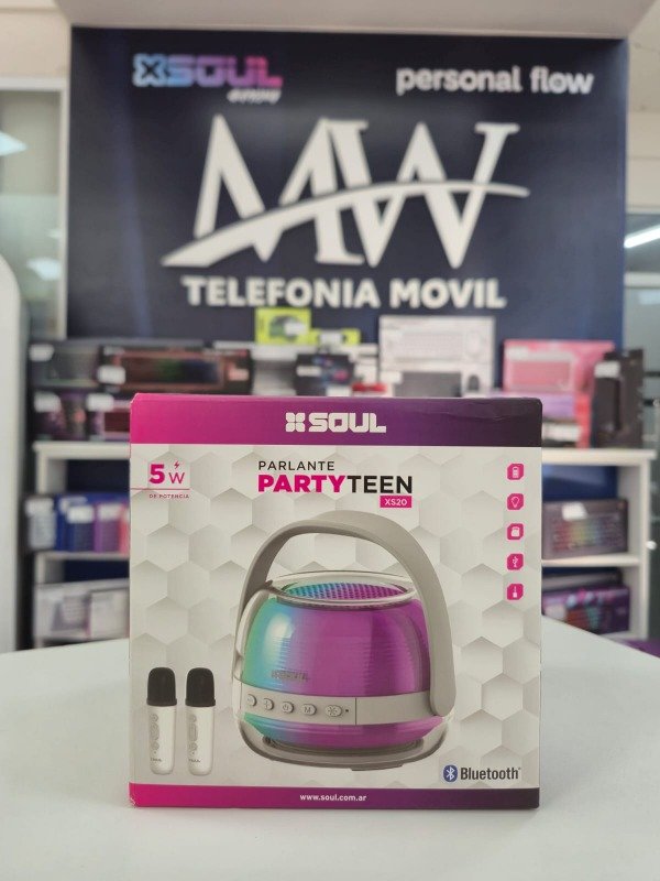 Producto - Parlante BT Party Teen C/Dos Microfonos 5W Soul PLT-XS20