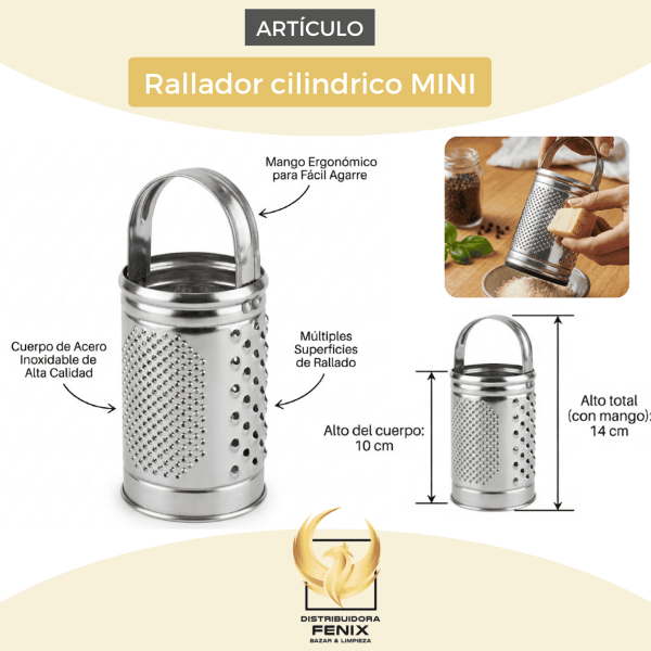 Producto - Rallador cilíndrico mini de acero inoxidable