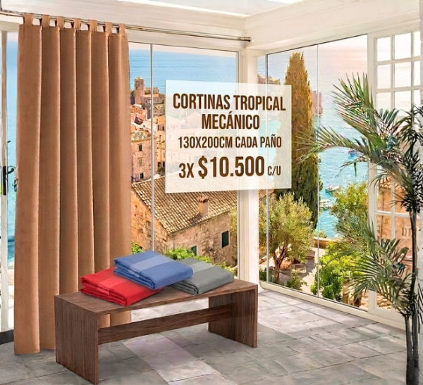 Producto - CORTINAS TROPICAL MECÁNICO X3 UNIDADES
