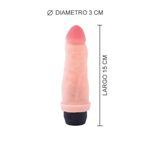 Producto - Vibrador Mini 15x3cm Real Skin / Dildo Pequeño Símil Piel y Flexible