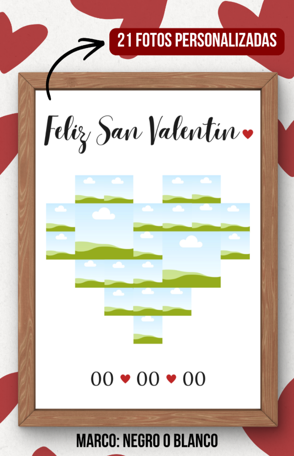 Producto - Cuadro san valentin corazon 21 fotos