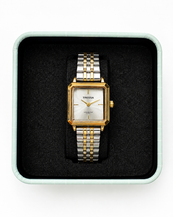Producto - Reloj TRESSA color plateado y dorado, maya fina