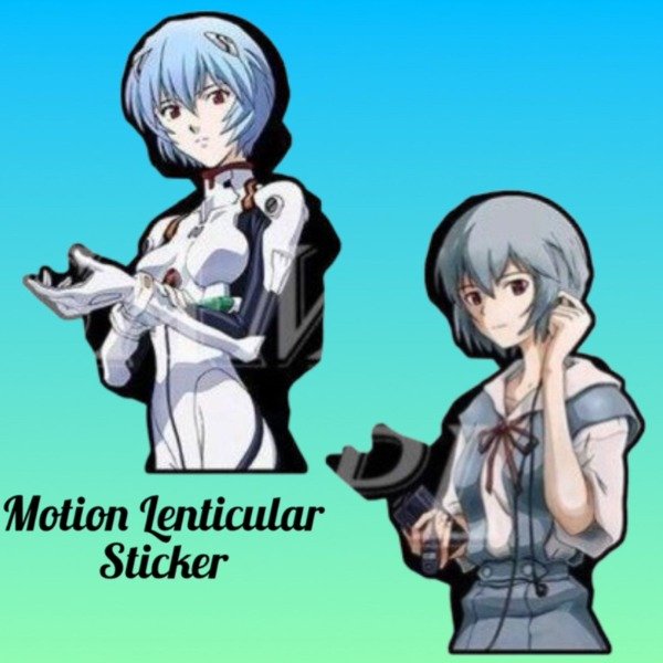 Producto - Sticker Lenticular Neo Genesis Evangelion Asuka Rei Ayanami M2