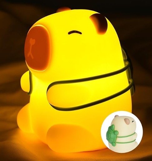 Producto - LAMPARA LED SILICONA CAPIBARA CON MOCHILA TORTUGA