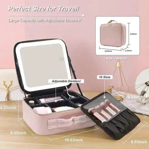 Producto - Organizador de maquillajes con epejo y luz