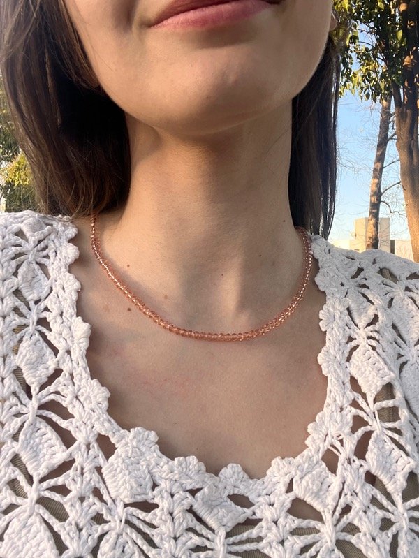 Producto - Choker Cristal Rosa Viejo