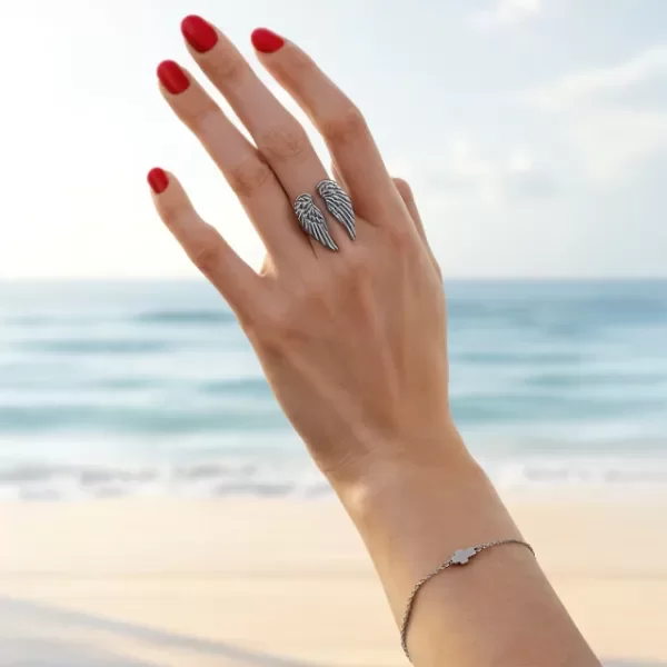Producto - Anillo Acero Alas Ángel Wings Regulable