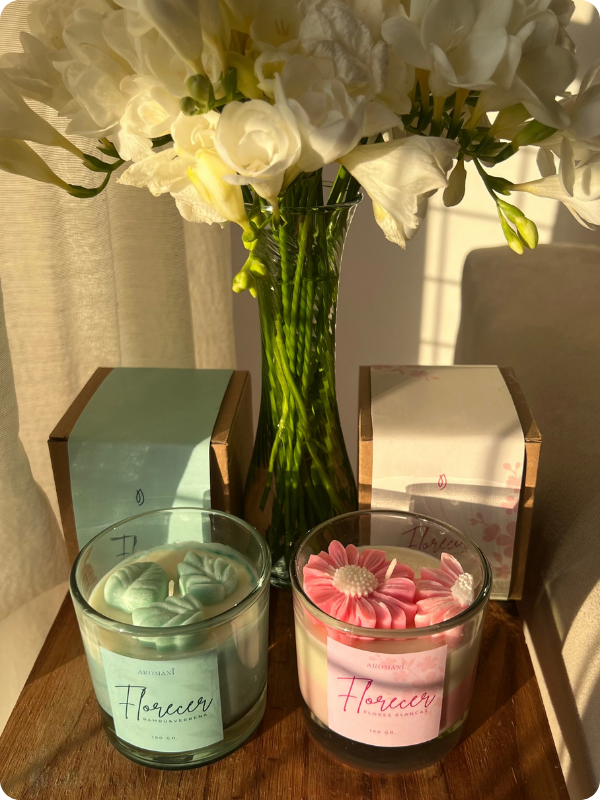 Producto - Vela Florecer - Flores Blancas - 3