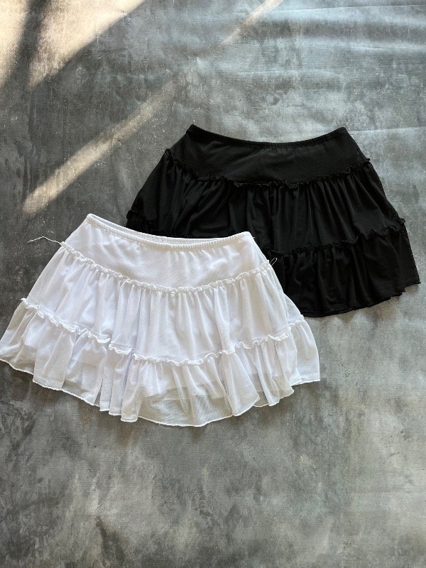 Producto - Falda short tull + vuelos