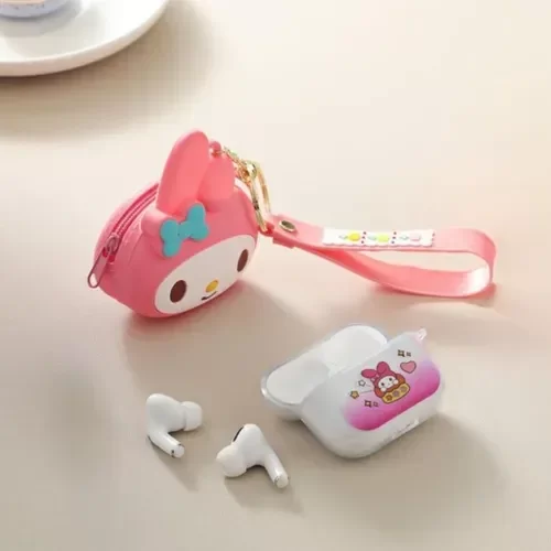 Producto - Kit Auricular inalambrico con cargador portatil My Melody con monedero llavero