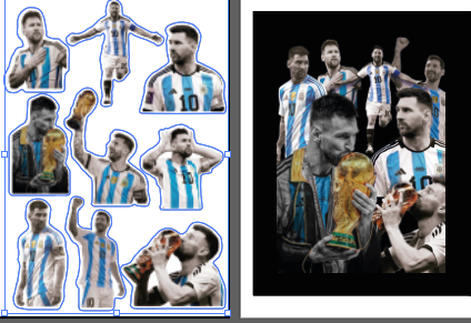 Producto - pdf stickers y tapa para cuaderno de Messi.